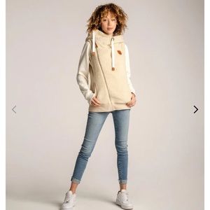 Cozy, comfy, soft, super cute Wanakome asymmetrical vest.